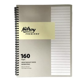 Hilroy Premiere Large Spiral Bound Notebook, 160 Ruled Pages, 10.5 x 8 Inches, Cream (590005)