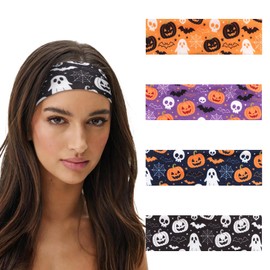 4Pack Halloween Headbands for Women, Trendy Head Bands for Halloween