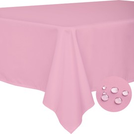BYDOLL - Mantel de poliéster rosa de 70 x 90 pulgadas, para mesas rectangulares de 6 pies, lavable al aire última intervensión, sin arrugas y a prueba de derrames, para festivales, camping, picnic,