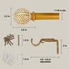 Adjustable 36-72 Inch Faux Wood Curtain Rods, 1 Inch Diameter