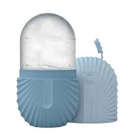 Rodillo de Hielo para la Cara, Rodillo Facial Hielo, Agarre Antideslizante Rodillos de Hielo para Cara, Silicona Duradera Molde Hielo Facial para Belleza Facial (Azul)