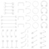 Tucnoeu 44pcs Plastic Piercing for Surgical Retainers Set Acrylic Nose