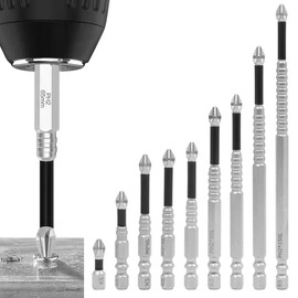 9 Pieces High Magnetic Screwdriver Drill Bit Set, Greener Bits, Non-Slip Bits for Electric Drill, Drill Bits Set for Hammer Drill, Cordless Screwdriver, 25 50 65 70 75 90 100 120 150 mm