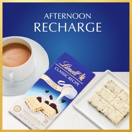 Lindt CLASSIC RECIPE Cookies and Creme White Chocolate Candy Bar, White Chocolate Candy with Chocolate Cookie Pieces, 4.2 oz. (12 Pack)