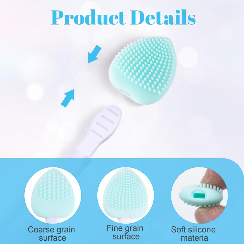 Winsyison 3pcs Silicone Lip Scrub Brush, Double-Sided Lip Exfoliator Brush
