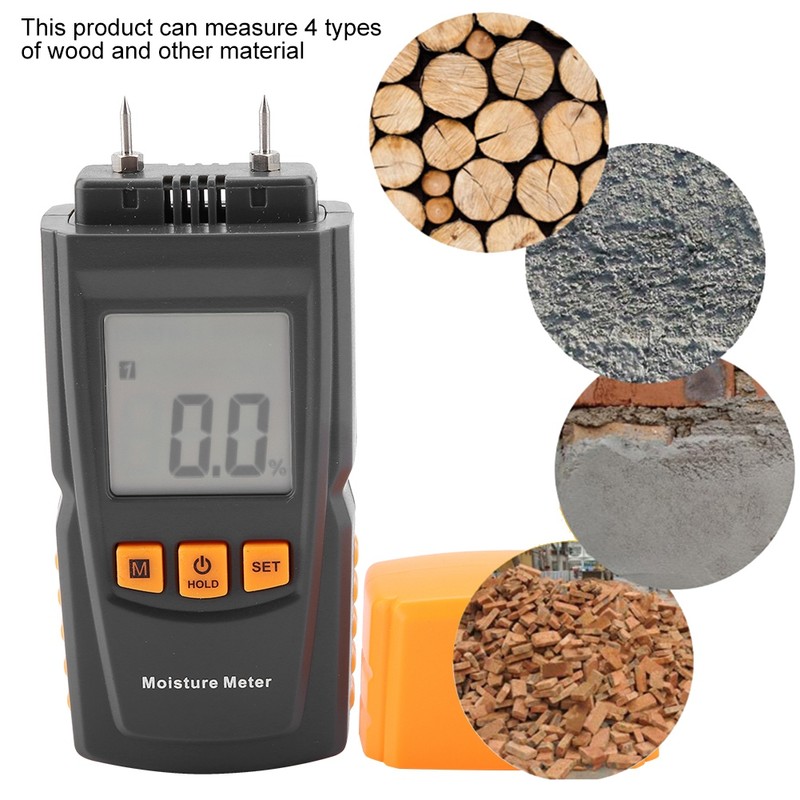 GM605 LCD Display Portable Digital Wood Moisture Meter Humidity Tester
