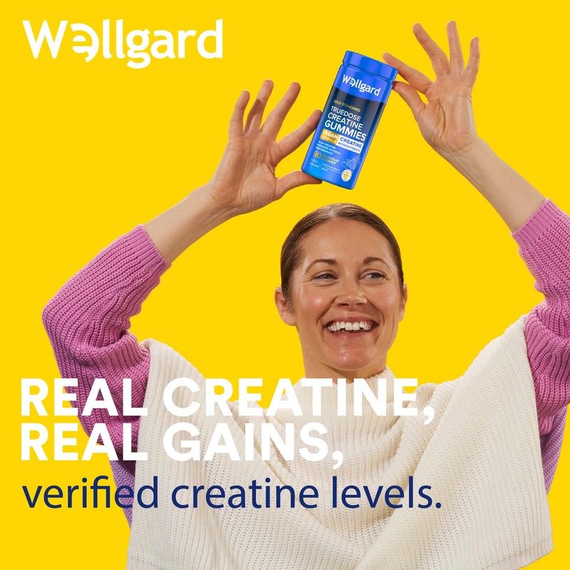 Wellgard Creatine Gummies - Vegan, 3000mg True Dose Creatine Monohydrate