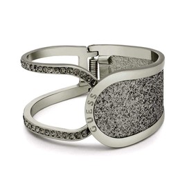 GUESS Silvertone Half Open Hinge Cuff Bracelet for Women