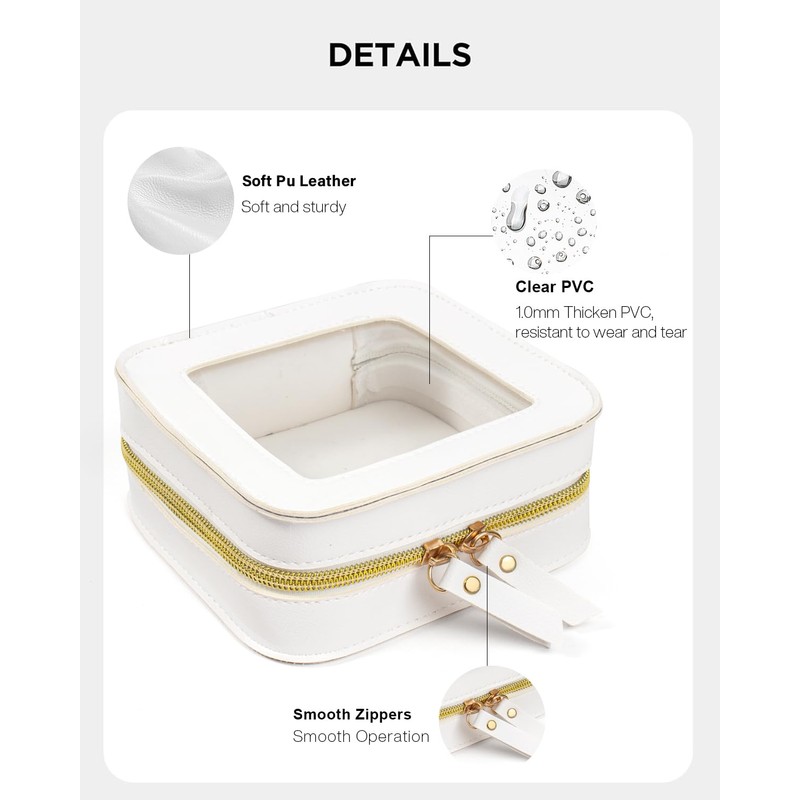 LETGO Mini Makeup Bag,Clear Makeup Bag Cute Travel Makeup Bag