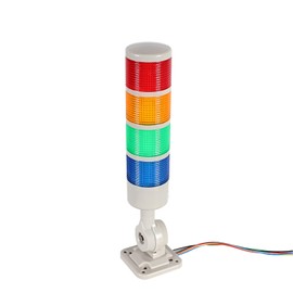 Luban Signal Tower Stack Lights - Industrial Warning Lamp, 4-Layer Andon Tower with Rotatable Base, Steady/Flashing Light Switchable, 110V/220V AC