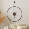 DRELIFAM Modern Wall Clock Large Wall Clocks with Walnut Dial