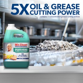 Mr. Clean Professional Degreasing Floor Cleaner, 1 Gallon (Case of 3), For Removing Tough Grease From Floors, Bulk Floor Cleaner for Commercial Use