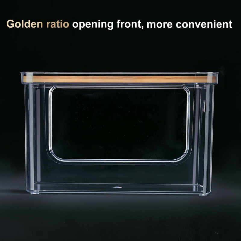 Hudgan Stackable Storage with Bamboo Top for Laundry Room Organization,