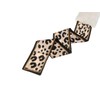sourcing map Leopard Ribbons Faux Fur Winter Wrap Collar Scarf