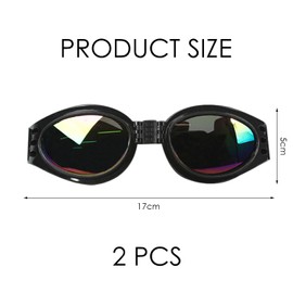 GDFHBD 2 Pieces Of Pet Goggles, Dog Goggles, Dog Sunglasses, Pet Sunscreen Glasses, Ultraviolet Protection (Black, Red).