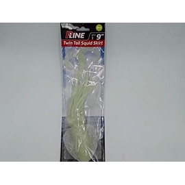 P-Line PTTS90-314 Twin Tail Squid 9" Natural Glow Glitter