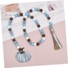 MAGICLULU Thanksgiving Wood Bead Garland Pendant Rustic Pumpkin Decor for