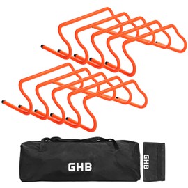 GHB 10 Pack 8" Agility Hurdles Speed Agility Training Hurdles, Detachable Sturdy Hurdles Training Equipment Set with Carry Bag for Kids,Athletes,Soccer,Basketball