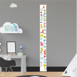 Kids Growth Chart Height Measuring Chart, Hangable and Removable Wall Decor 79"x7.9" Growth Chart for Kids Baby Child, Waterproof Canvas Height Measuring Rulers for Boys Girls (Alphabet)