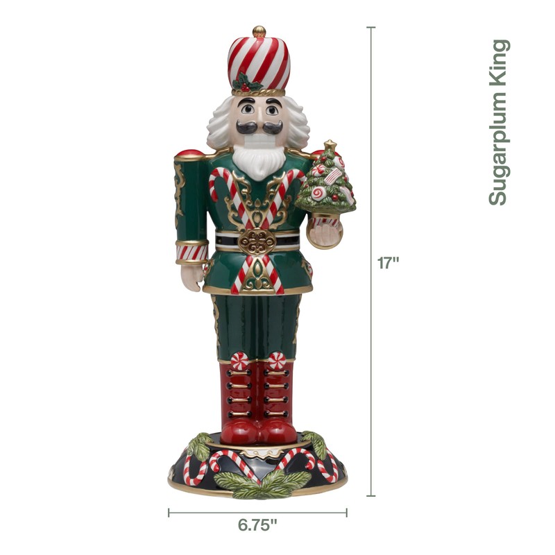 Fitz & Floyd Nutcracker Sugarplum King with Tree, 17 Inch,