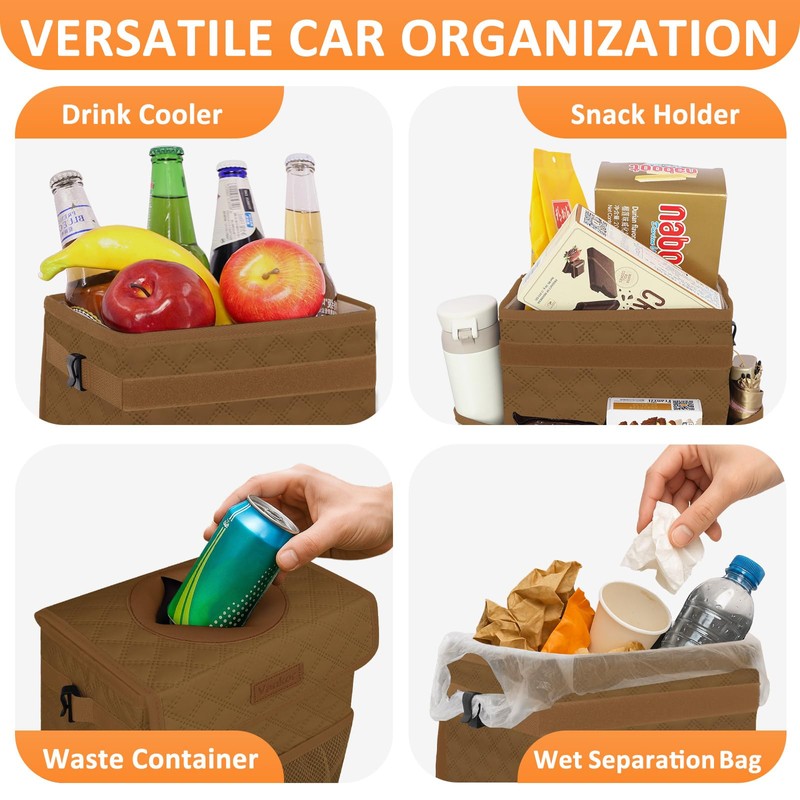 Vankor Car Trash Can for Cute, Bag Bin Hanging Waterproof