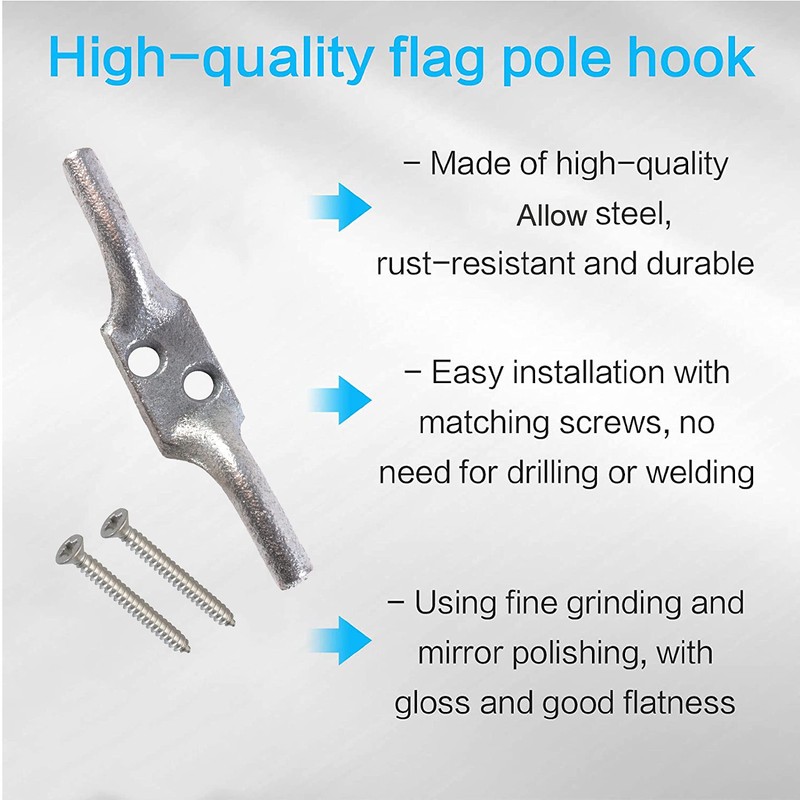 SUL Cleat Hook 100mm Heavy Duty Galvanised Rope Cord Cleat