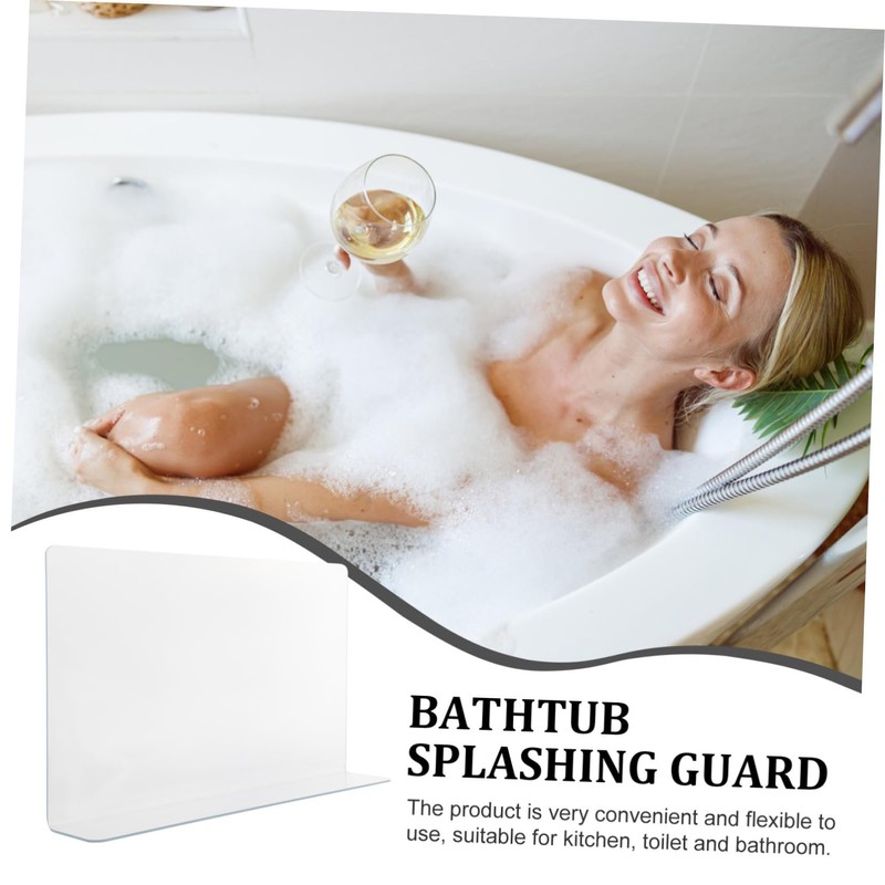 WOONEKY Shower Tub Splash Guard Bathtub Splashing Guard Bathroom Accessory