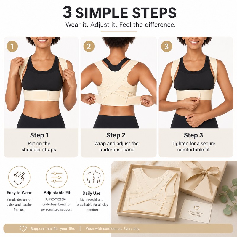 Adjustable Posture Corrector Back Brace for Upper Back Support –