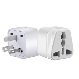 Strhowill (2pack) AUS Plug to UK/US/EU Socket Power Converter,Australia 3 Prong Travel Plug Adapter,3 pin Male Plug of ustralia, China, New Zealand，Argentina Travel Plug Travel Convert Adapter (White)