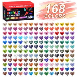 168 Colors Acrylic Paint Markers and ACRYLIAC PAINT PENS for Rock, Wood, Fabric, Glass, Canvas – Paint Marker and paint pens, acrylic Markers for Coloring Books & DIY Crafts