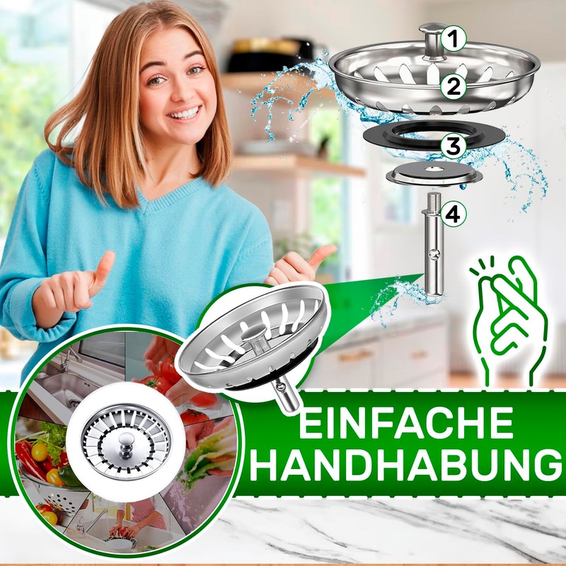 Kitchen Sink Strainer with Diameter 80 mm – Drain Strainer