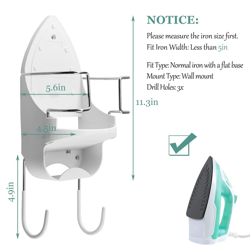 Wall Mount Iron Board Hanger and Ironing Board Storage Organizer