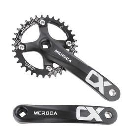 Mountain Bike Crankset, MTB Square Taper Crankset with 170mm Arm 104 BCD, Compatible with Single Speed Bicycle and 8/9/10/11 Speeds Bicycles, Optional 32T/34T/36T/38T/40T/42T Chainring Crank Set (34T)