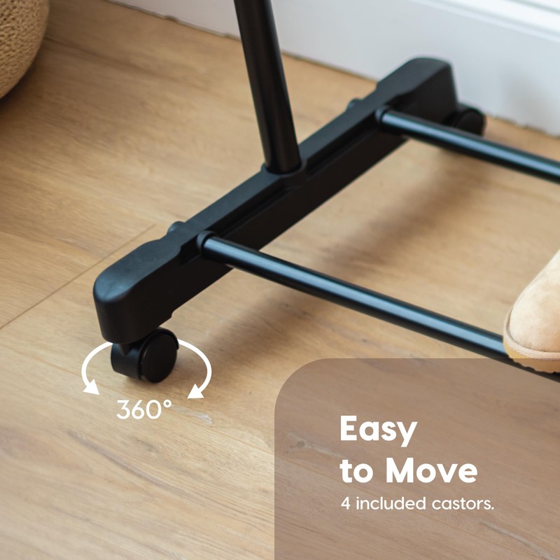 IRIS USA Clothes Rack, Portable Single-Rod Height Adjustable with Lockable