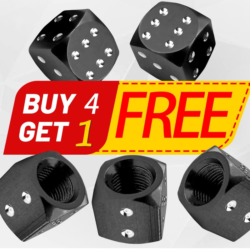 EKIND Bicycle Valve Dice (Pack of 5, Black)