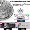 3/8" Stainless Steel Cable, 50FT Wire Rope, 7X 19 Strands