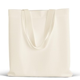 MOLOVA 1-Pack Large 14x15 Premium Cotton Canvas Tote Bags,Load 55lbs,Reusable canvas bag made of 10oz of natural canvas with Handles for Gift-Giving, Beach Trips, Work, DIY Projects, Shopping