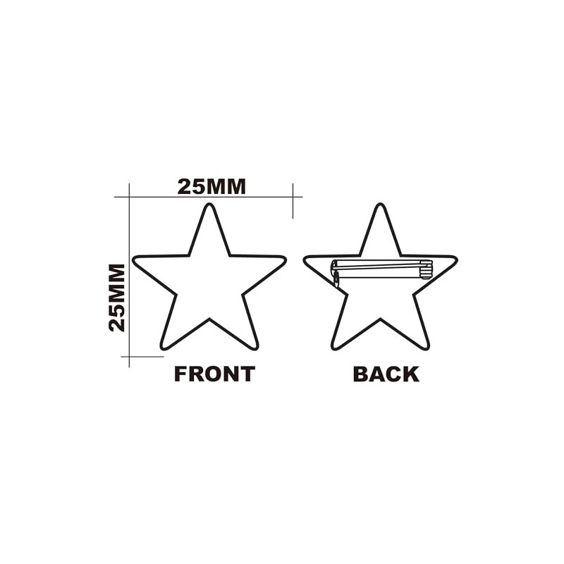 Glitter Star Badge Lapel Pin 10 Pack (Pink)