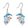 YFN Dolphin Earrings for Women Girls Sterling Silver Crystal Dolphin