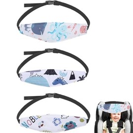 Cojín Soporte Cabeza y Cuello para Niño, 3 PCS Soporte Cabeza Niños Coche, Bandas Ajustables, Seguridad para Viajes, Algodón Suave, Acolchado, Multiusos, Apto para Cochecitos y Sillas de Auto