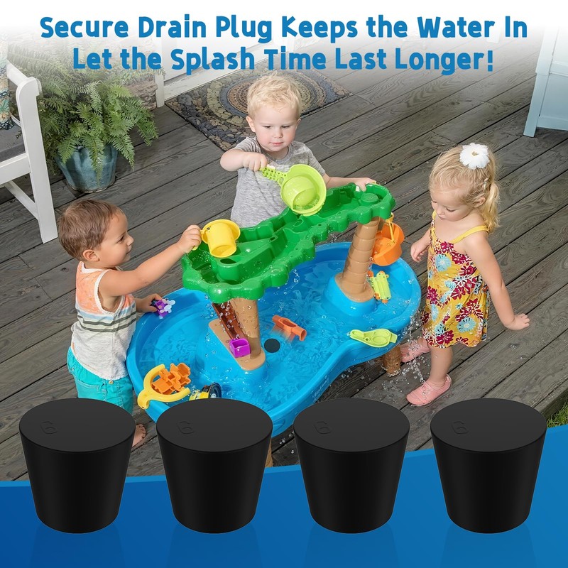 4Pcs Water Table Plug Replacement Compatible with Step 2, Solid