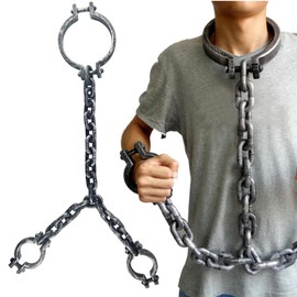 OIXYEY 1 Pezzi Accessori Per Manette Finte Di Halloween, Accessori Per Prigionieri, Manette E Catene Per Prigioni, Per Feste Di Cosplay, Halloween E Mascherate (102Cm*16.5Cm, A).