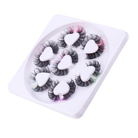 BIUDECO 7 Pairs Colored False Eyelashes Lash Clusters for Parties Weddings Everyday Makeup Eye Catching Curl Eyelash Extensions for Glamorous Looks