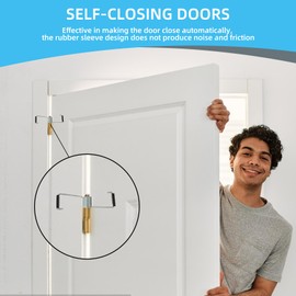 Tellfeel 6 Pack Universal Butterfly Spring Door Closer Automatic Closing for Door Butt Hinge Pin - Universal Door Closer Automatic Closing with Rubber Buffer