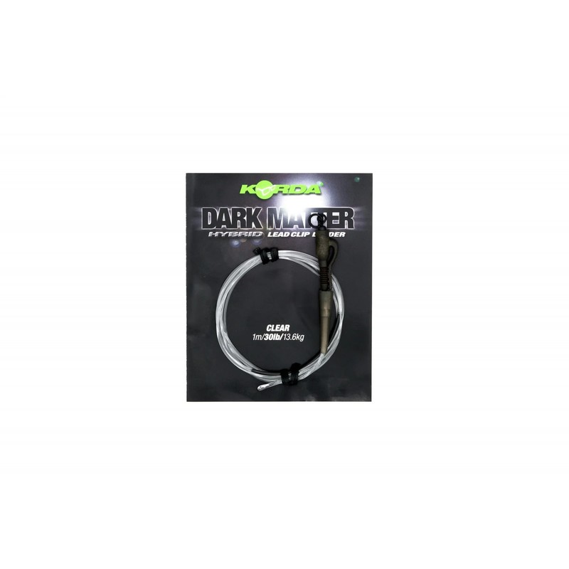 korda safe zone leader hybrid weed lead clip 1m/30lb/13.6kg fishing