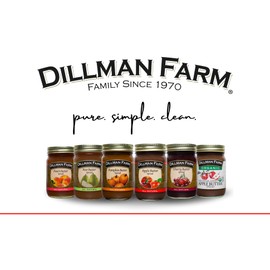 Dillman Farm Fruit Butter Variety Pack (6 pack)| Apple Butter, Pumpkin Butter, No Sugar Added Organic Apple Butter, Cherry Butter, Peach Butter, Pear Butter|