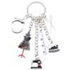 WEVENI Alloy Sewing Machine Key Ring Scissors Ruler Iron Jewellery