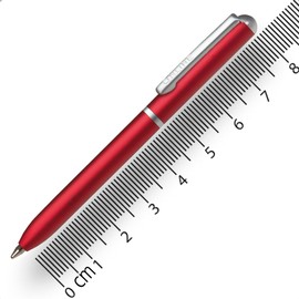 Online mini twist ballpoint pen Red with metal clip standard pen refill small pens for the purse 8 cm length, fits into wallets & small bags biro with black writing color