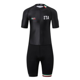 UGLY FROG Triathlon-Anzug für Herren, kurzärmelig, MTB, Trisuit Cycling Skinsuit mit Gel-Pad, zum Schwimmen/Laufen/Radfahren, mit Gel-Polsterung, einteilig