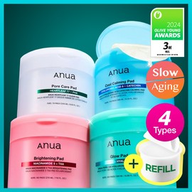 Anua Pad Refill Set 4 Types (Heartleaf / PDRN / Catechin / TXA) - 8 Hyaluronic Acid Catechin Calming Pad 110P (+Refill 110P)